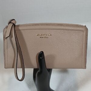 Kate Spade Taupe Leather Wristlet